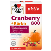 Illustration of the product packaging Doppelherz aktiv Cranberry + Kürbis front view