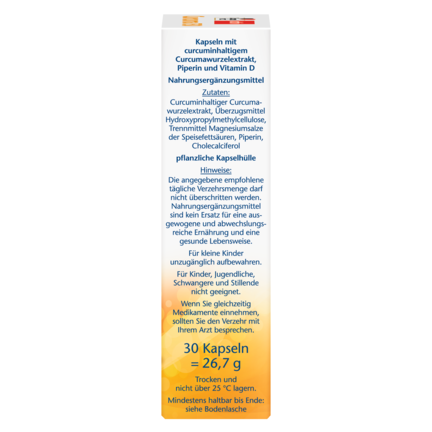 Illustration of the product packaging Doppelherz aktiv Куркума 750 side view right