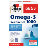Illustration of the product packaging Doppelherz aktiv Omega-3 Seefischöl 1000 front view