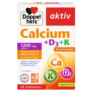 Doppelherz aktiv Calcium + Vitamin D3 Преден поглед