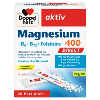 Doppelherz aktiv Magnesium 400 DIRECT Преден поглед