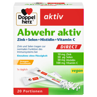 Illustration of the product packaging Doppelherz aktiv Abwehr aktiv DIRECT front view