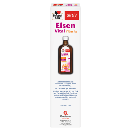 Illustration of the product packaging Doppelherz aktiv Eisen Vital side view left