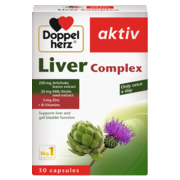 Illustration of the product packaging Doppelherz aktiv Liver Complex front view